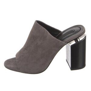 Alexander Wang Suede Slides/Mules - Gray